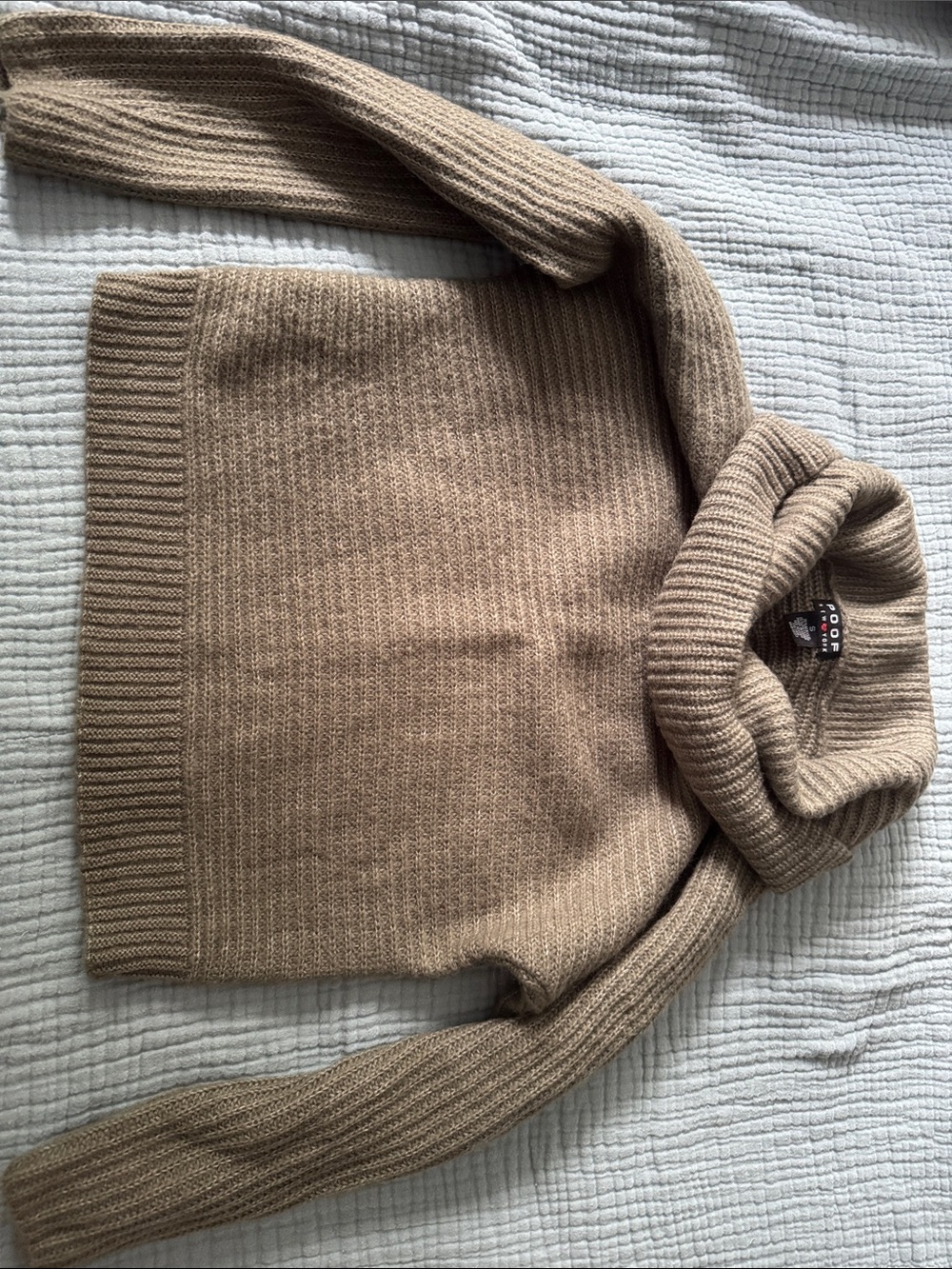 Cropped Ribbed Turtleneck Sweater